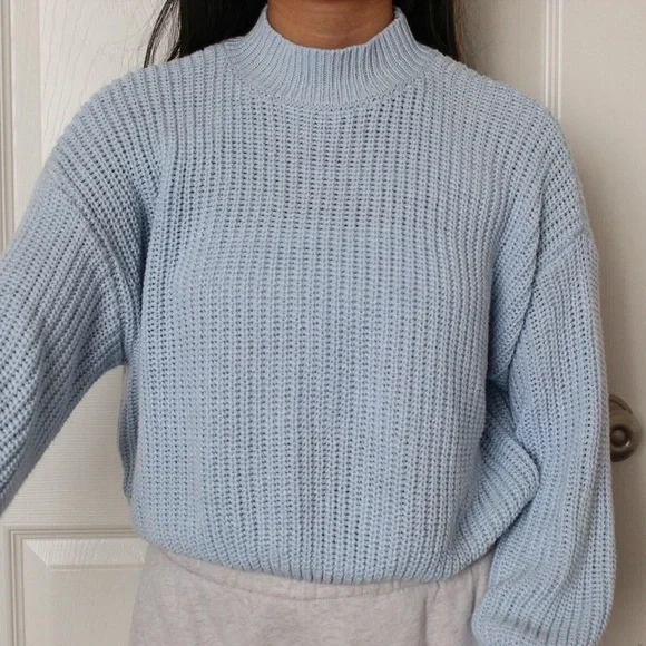 Light Blue Turtleneck Sweater - Picture 2 of 5